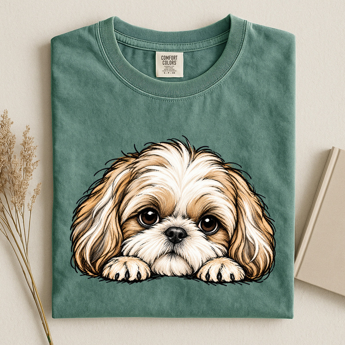 Peeking Shih Tzu Comfort Color Unisex T-shirt