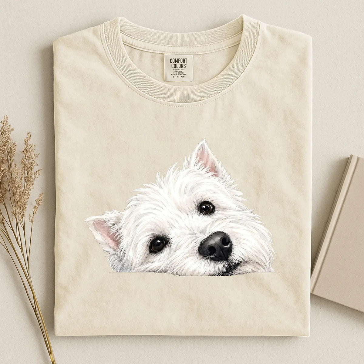 West Higtland White Terrier Face Comfort Color T-shirt 2