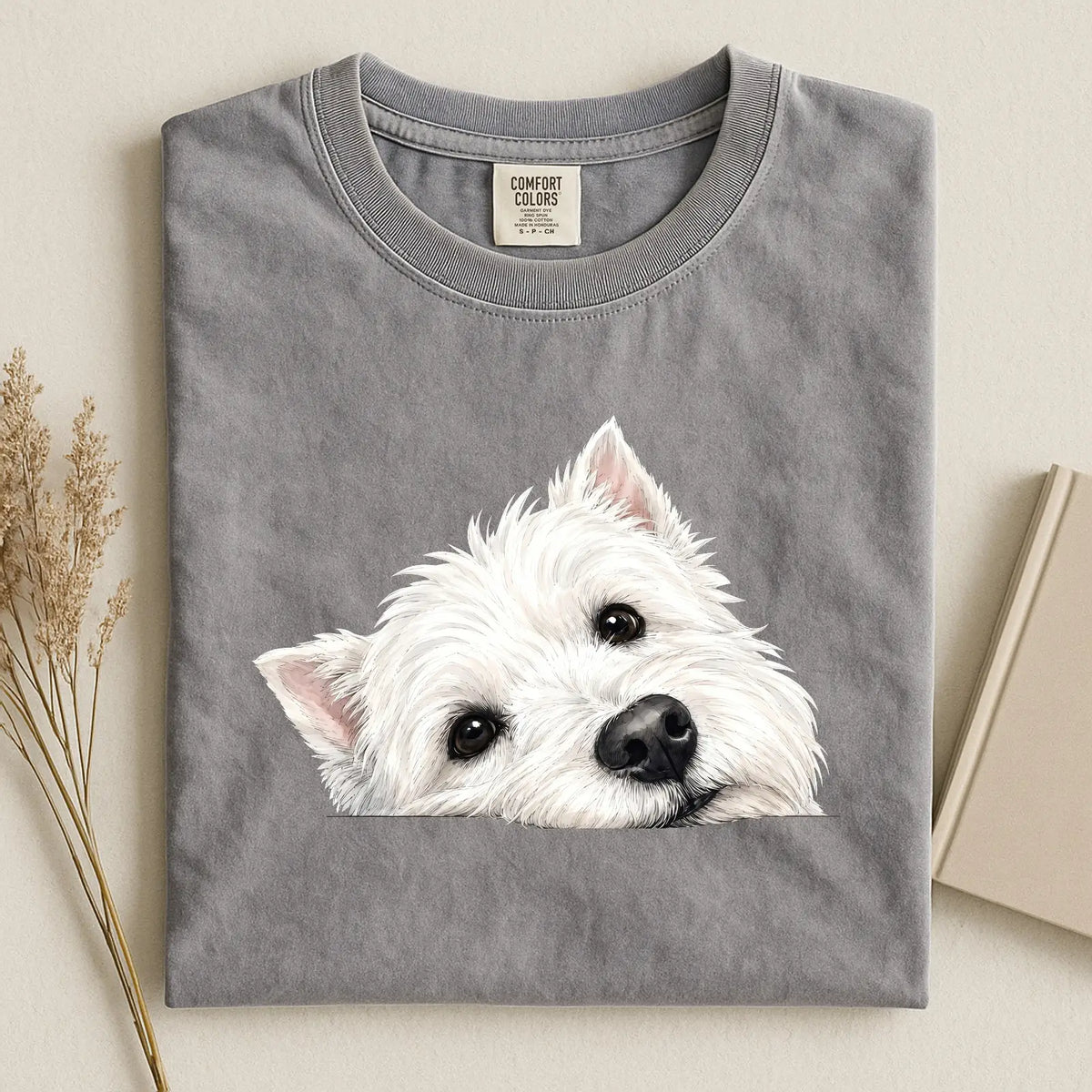West Higtland White Terrier Face Comfort Color T-shirt 2