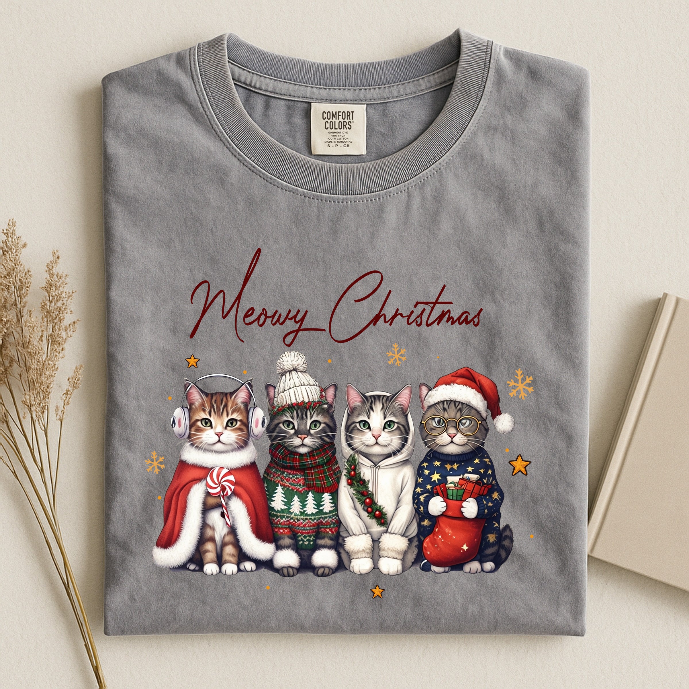 Cat Meowy Christmas Comfort T-shirt