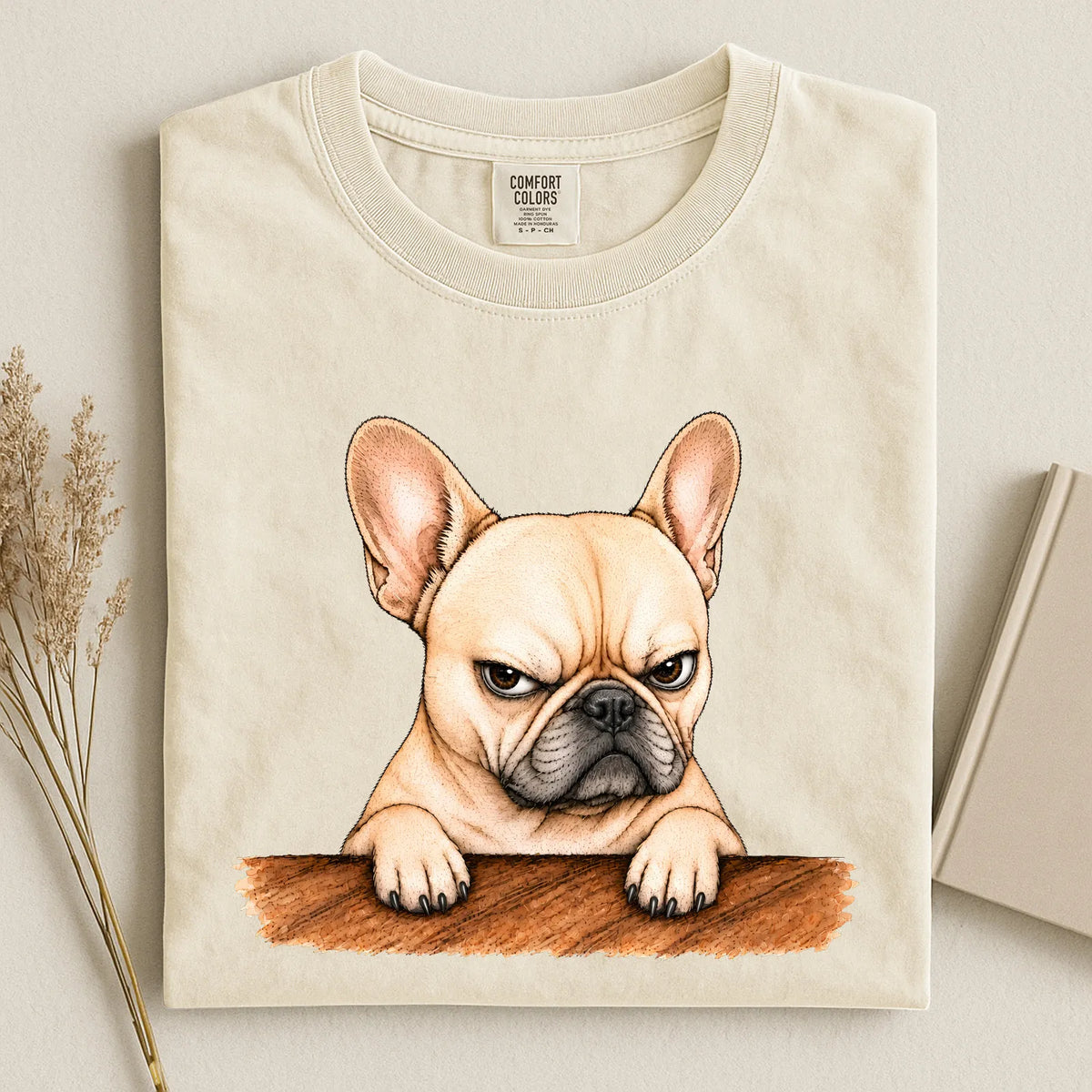 Grumpy French Bulldog Comfort Color Unisex T-shirt