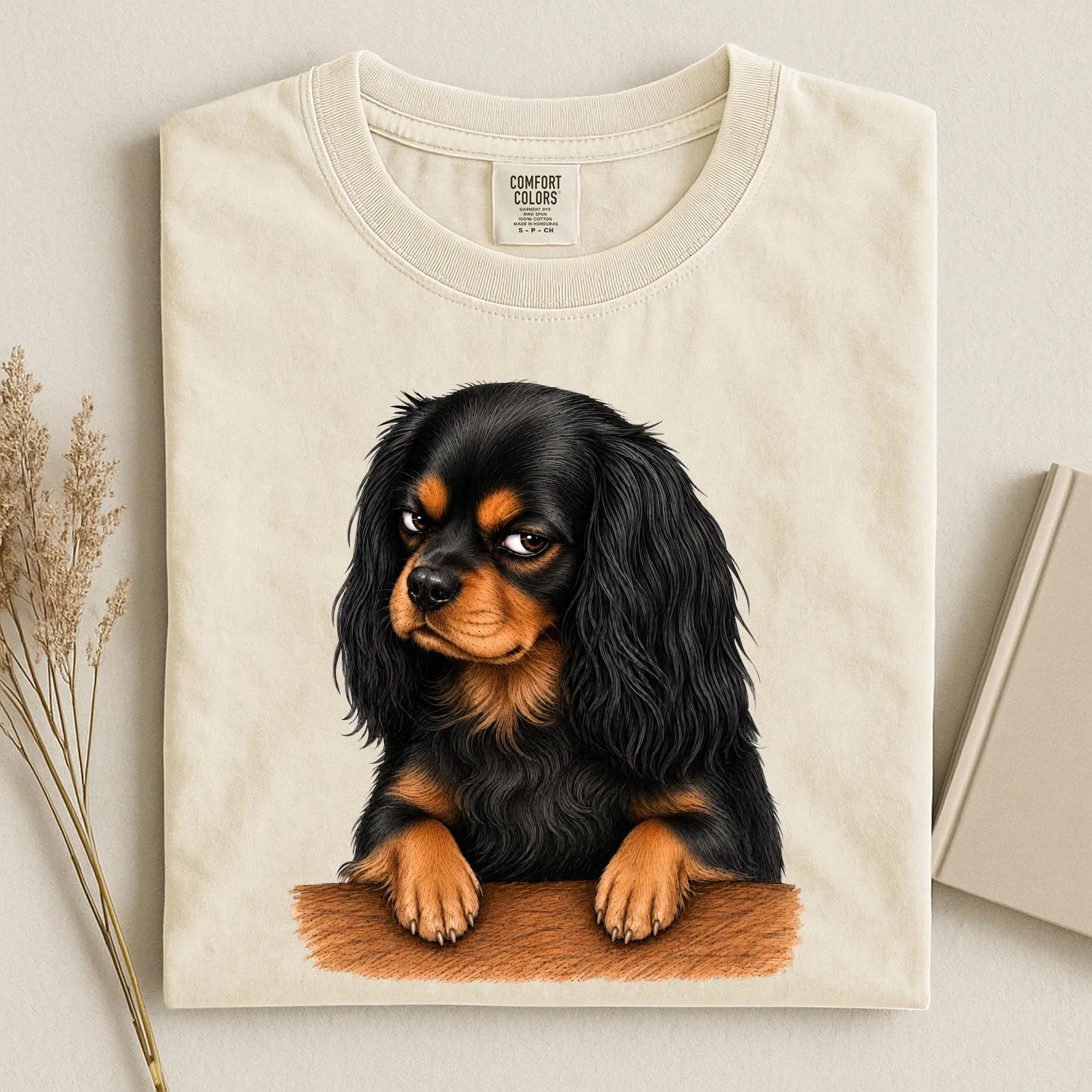 Gumpy Black And Tan Cavalier Charles King Spaniel Comfort Color Unisex T-shirt