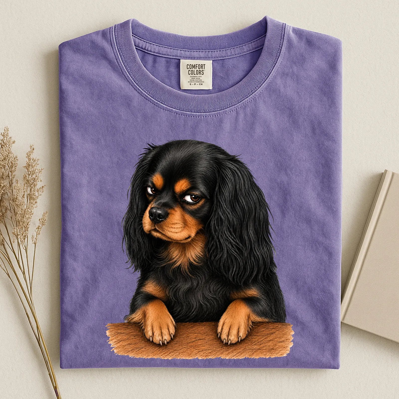 Gumpy Black And Tan Cavalier Charles King Spaniel Comfort Color Unisex T-shirt
