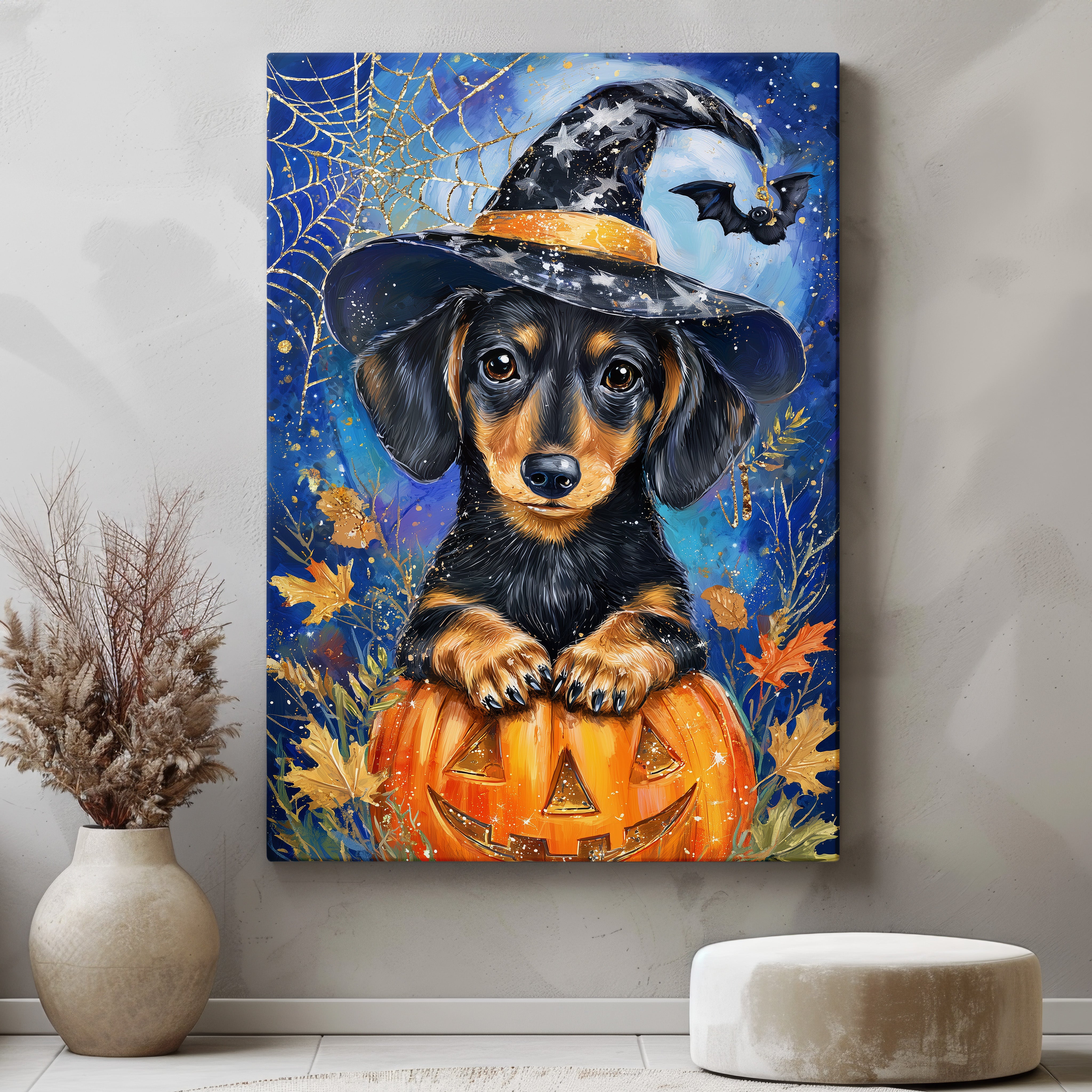 Dachshund Colorful Halloween Canvas - Best Dog Canvas