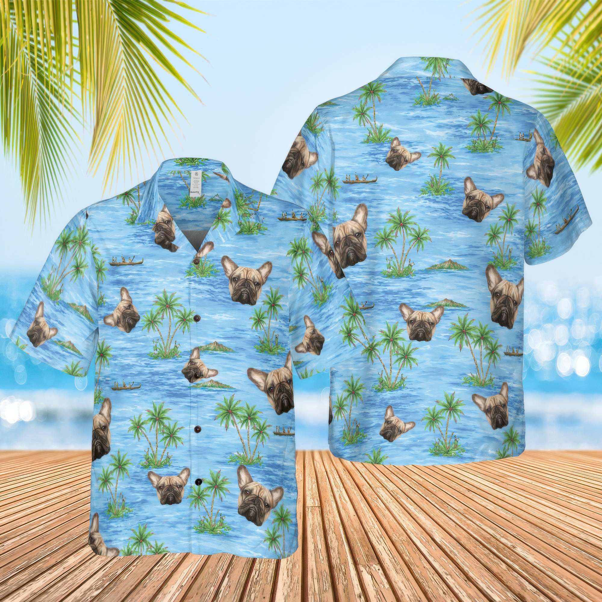 Blue Tropical Custom Dog Hawaiian Shirt