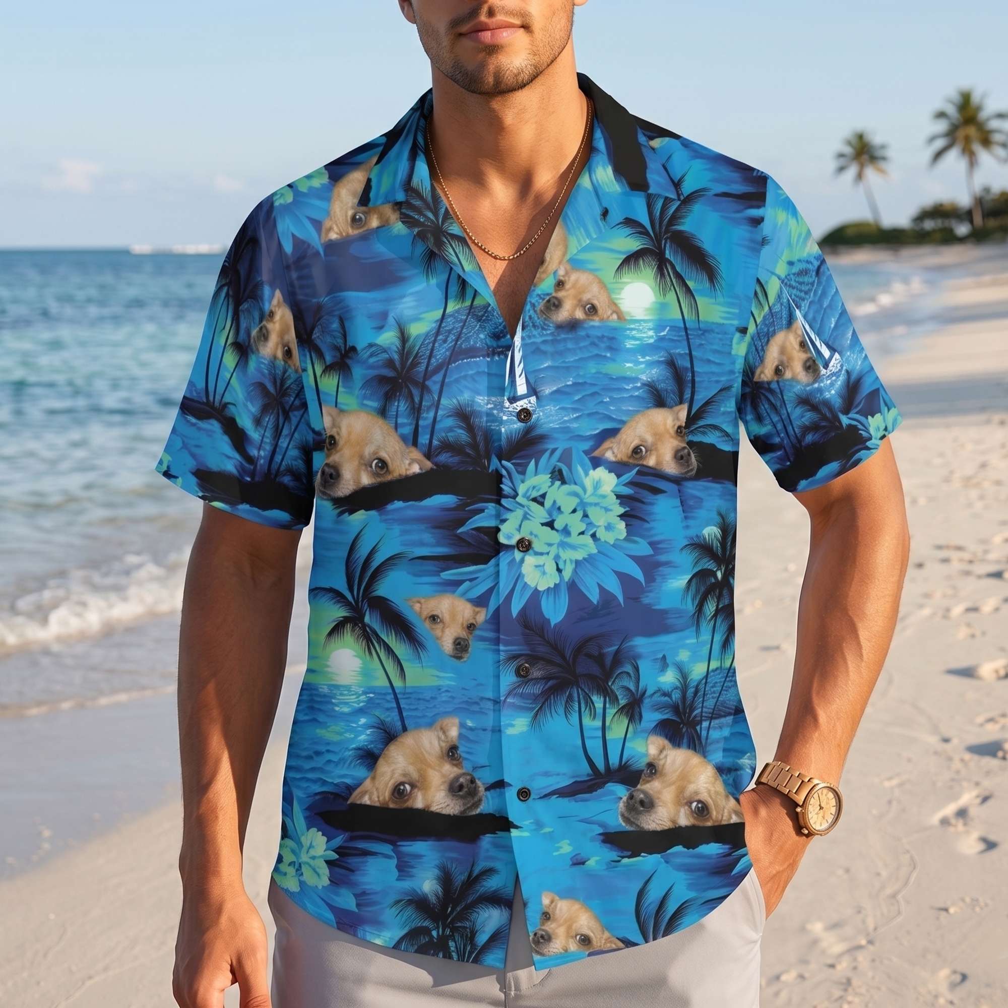 Custom Chihuahua Hawaiian Shirt