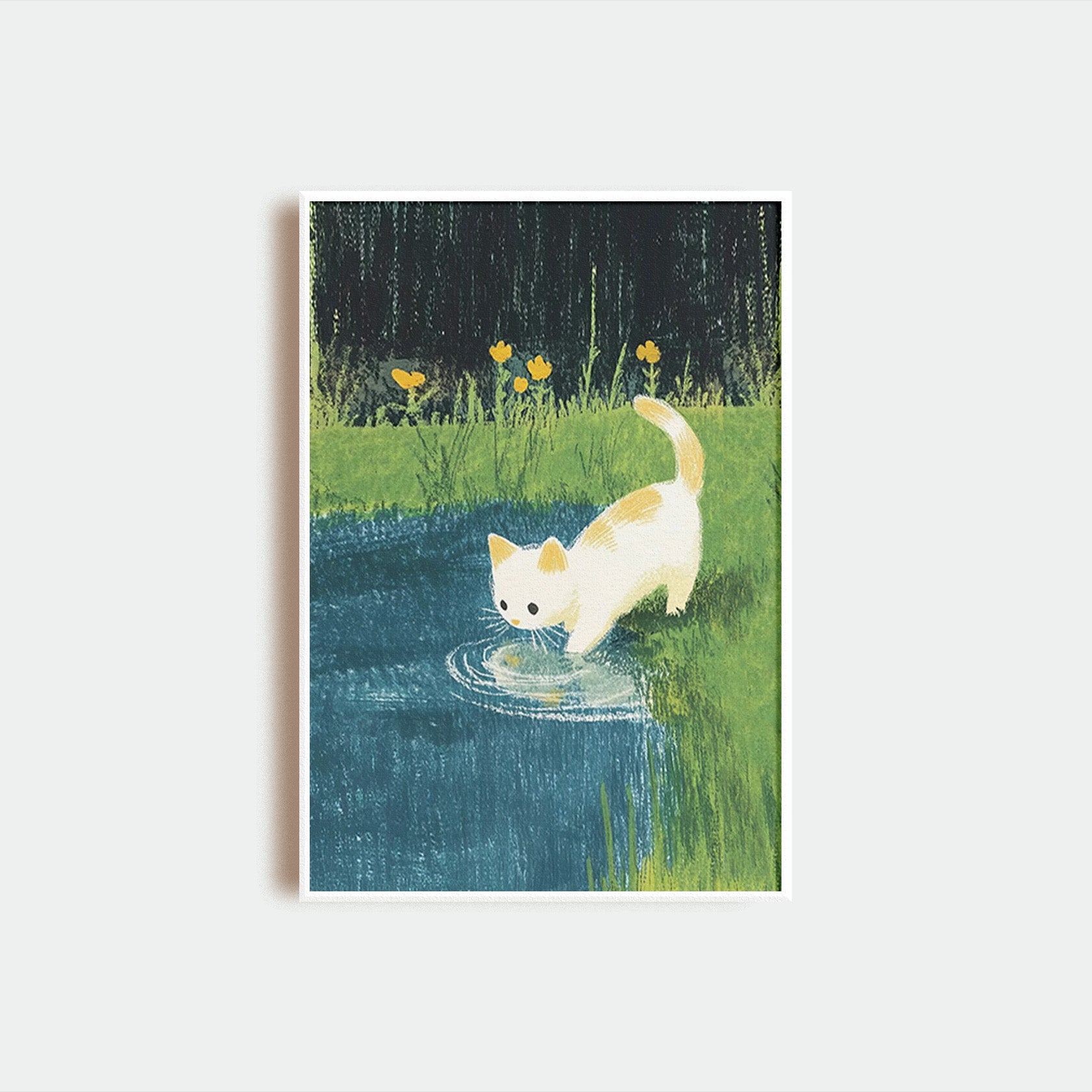 Cat In The Field Vertical Poster