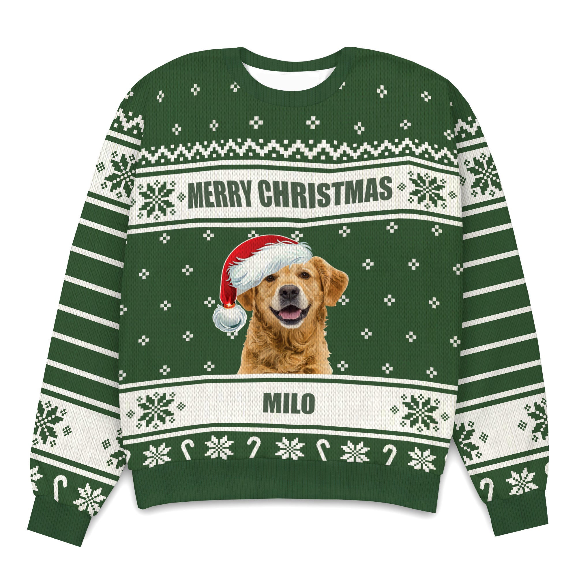Personalized Dog Merry Christmas Knitted Sweater
