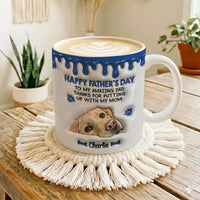 Custome Name Yellow Lab Happy Father's Day Faux 3D Mug