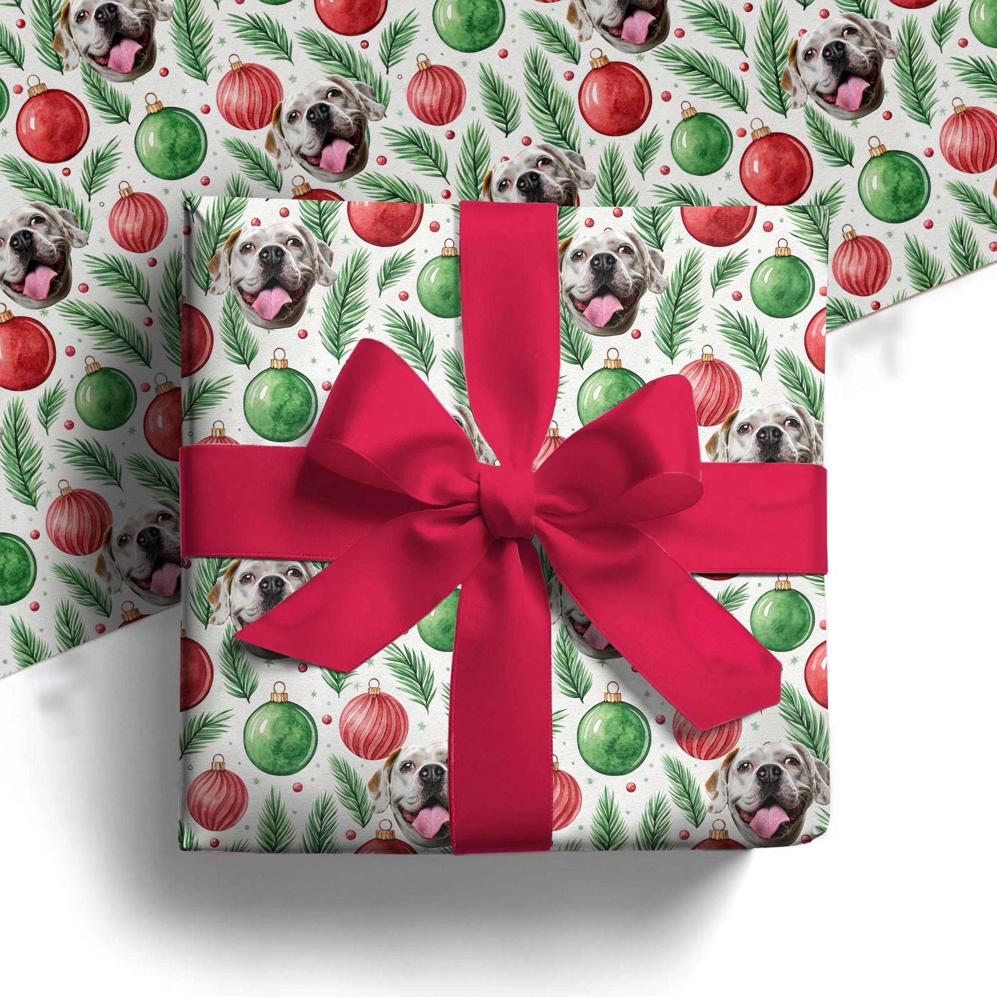 Personalized Christmas Dog Gift Wrapping Paper