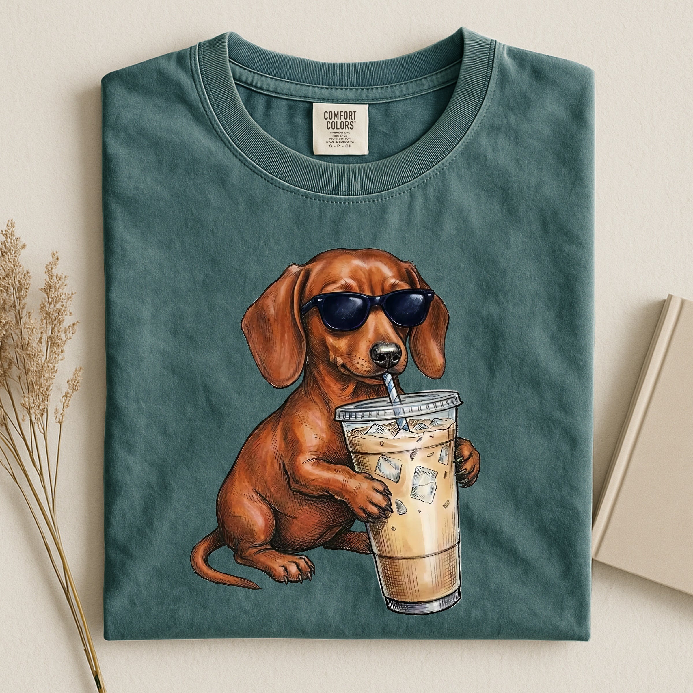 Cool Dachshund Drink Coffee Comfort T-shirt