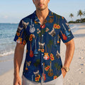 Custom Dog Navy Guitar Hawaiian Shirt