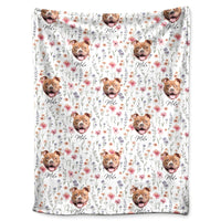 Personalized Dog Floral Cozy Blanket