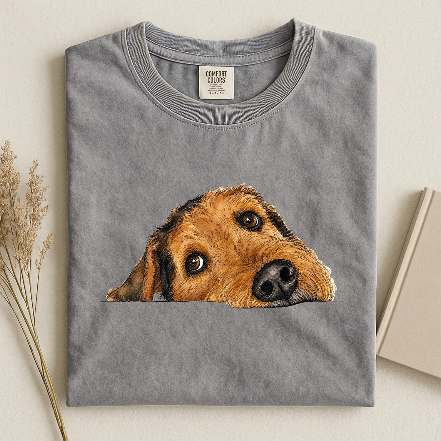 Airedale Terrier Face Comfort Color T-shirt