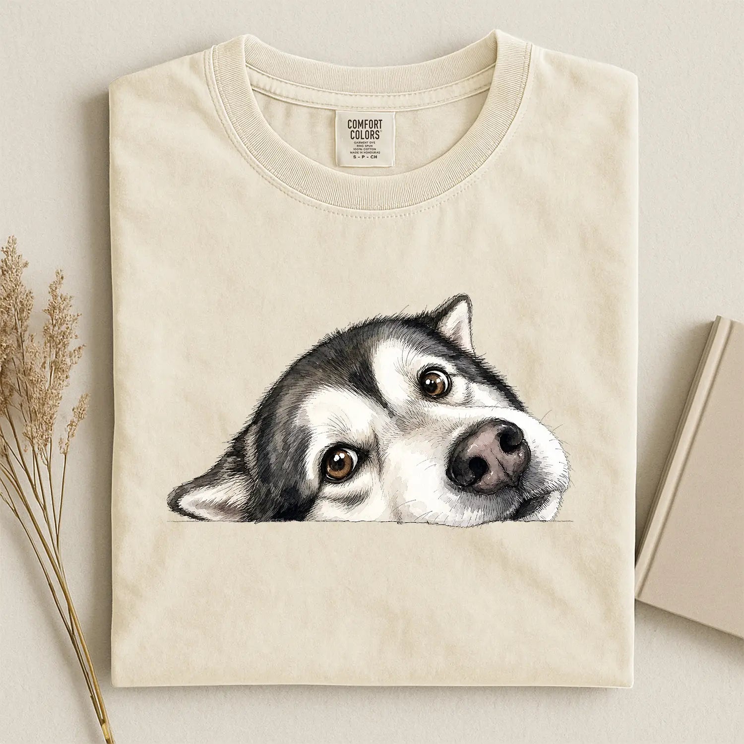 Alaskan Malamute Face Comfort Color T-shirt