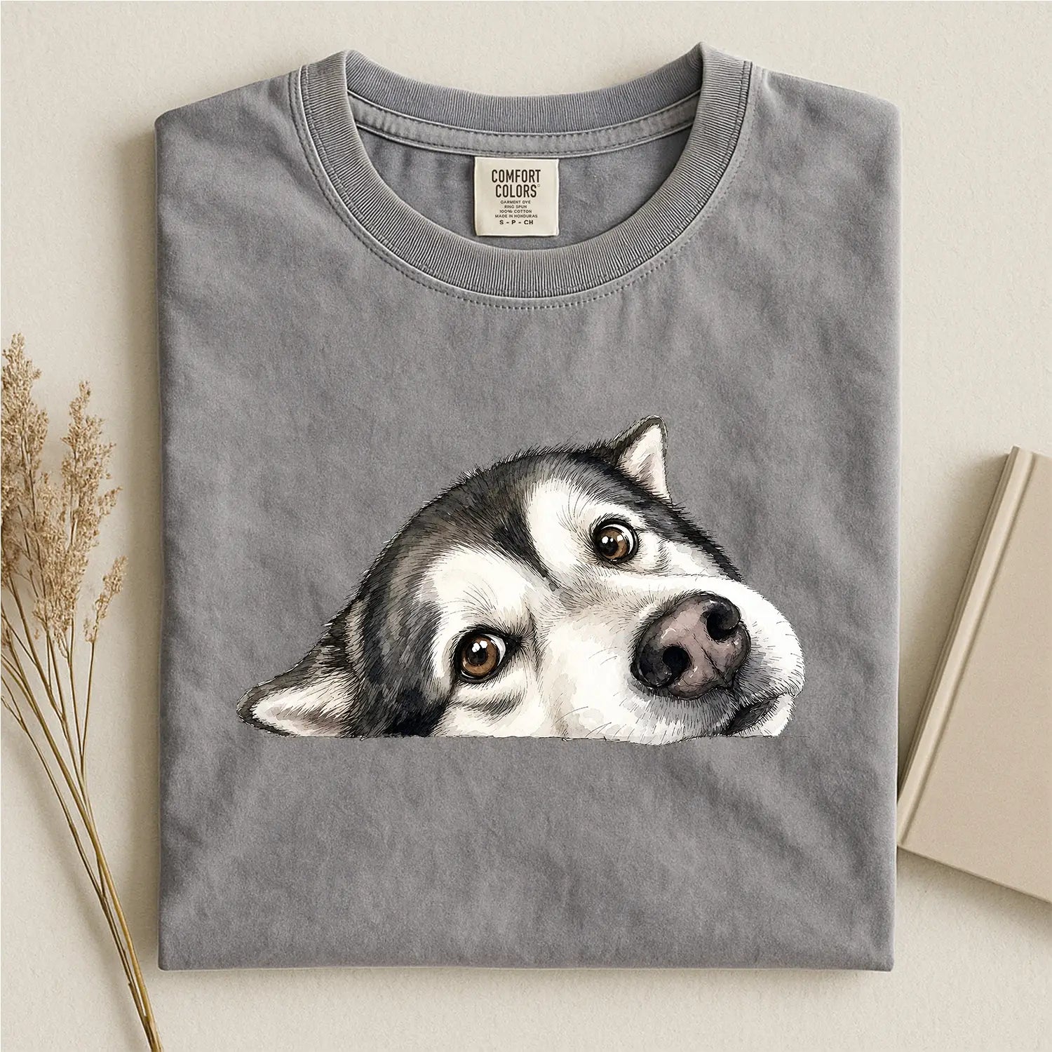 Alaskan Malamute Face Comfort Color T-shirt