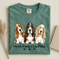 Basset Hound - I've Got Friends in Low Places Comfort Color Unisex T-shirt