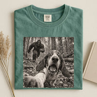 Basset Hound With Bigfoot Comfort Color Unisex T-shirt