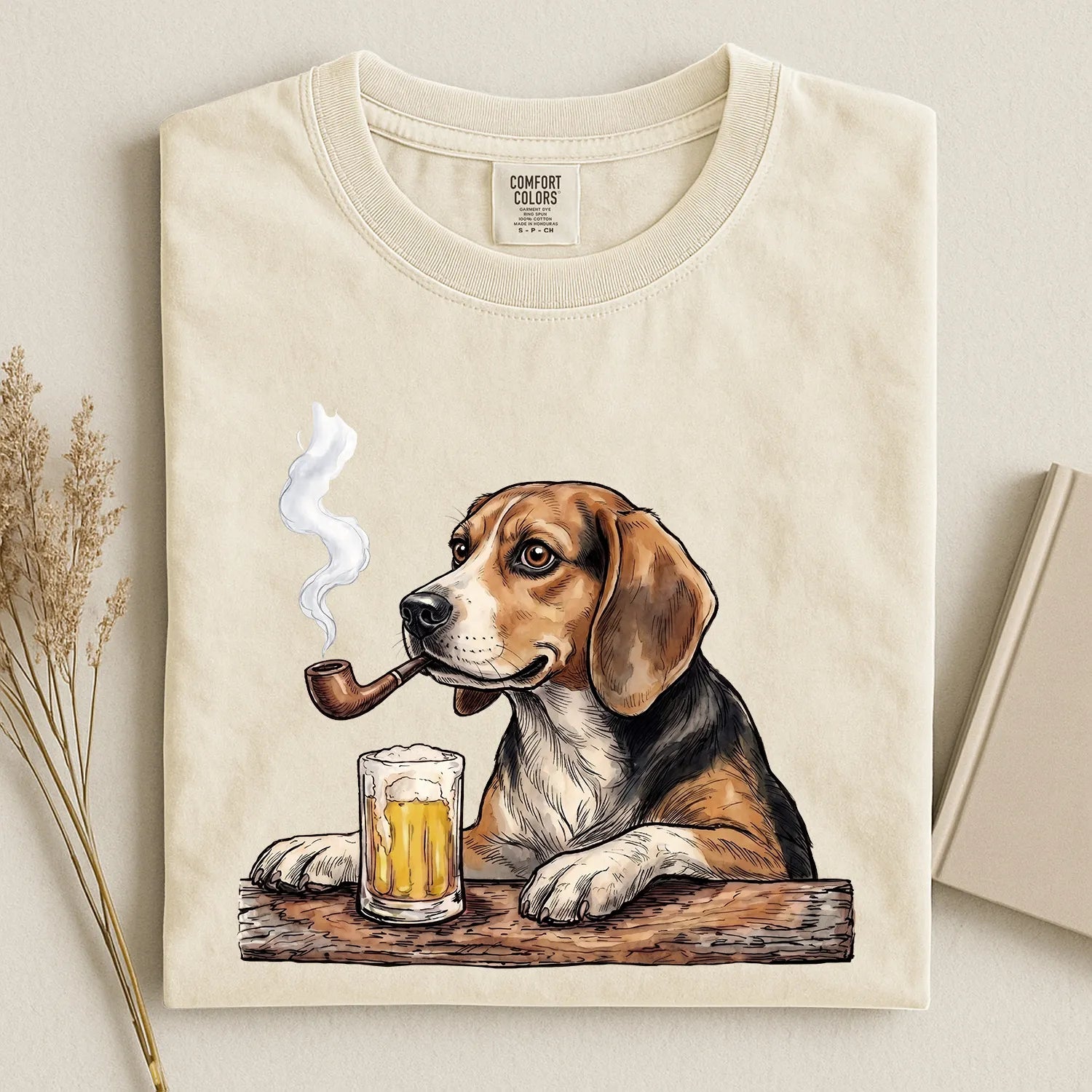 Beagle With Beer Comfort Color T-shirt