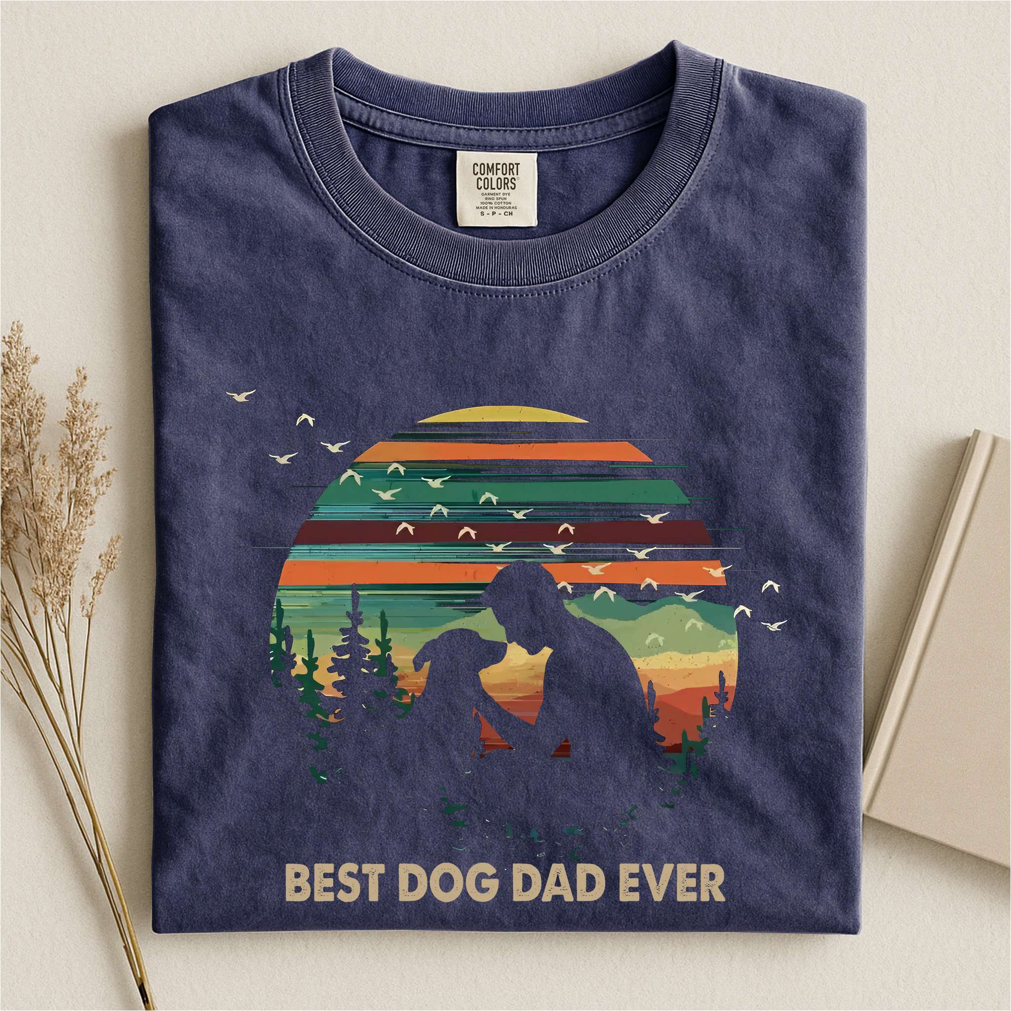 Retro Best Dog Dad Ever Comfort T-shirt