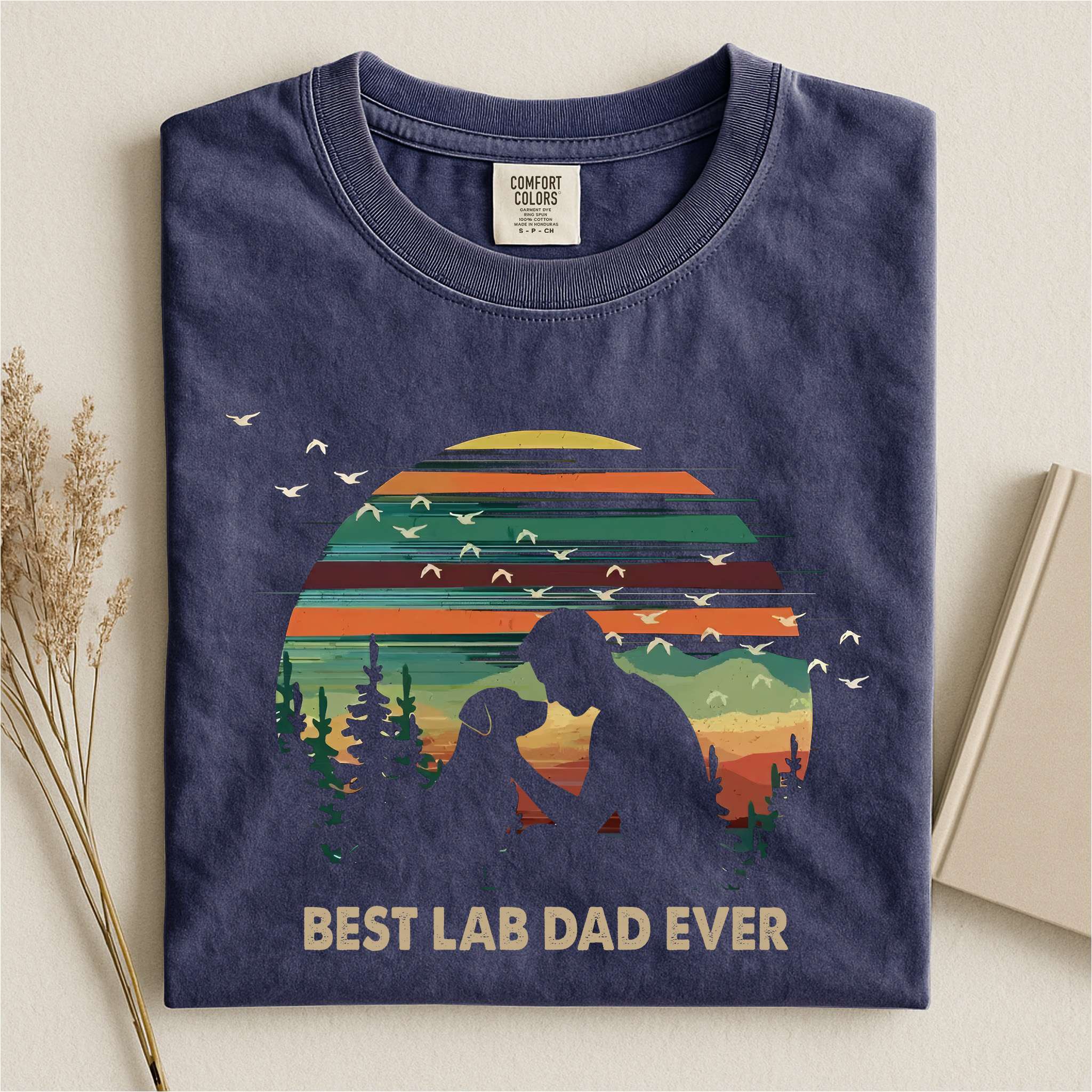 Retro Best Lab Dad Ever Comfort Colors T-shirt