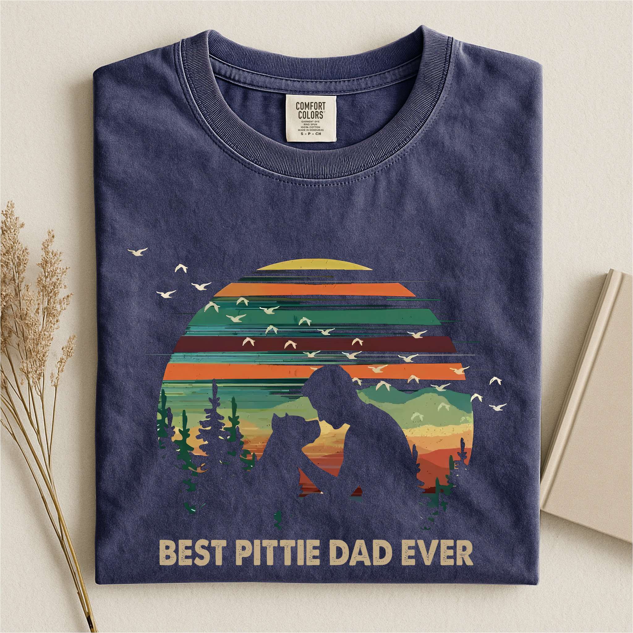 Retro Best Pittie Dad Ever Comfort Colors T-shirt