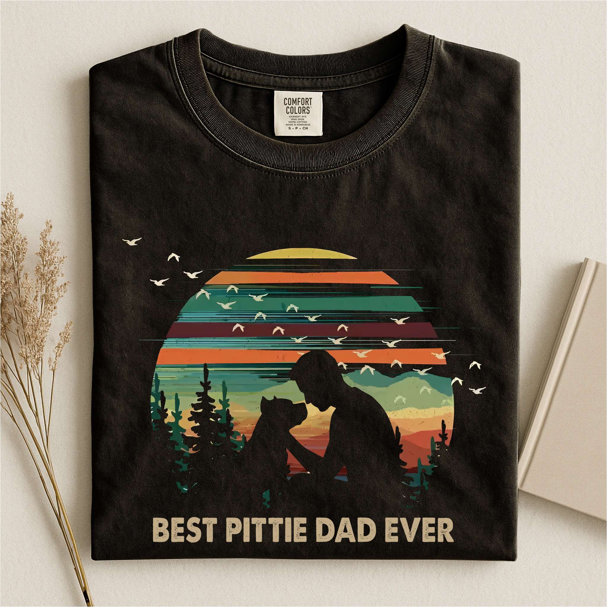Retro Best Pittie Dad Ever Comfort Colors T-shirt
