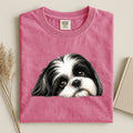 Black And White Shi Tzu Face Comfort Color T-shirt