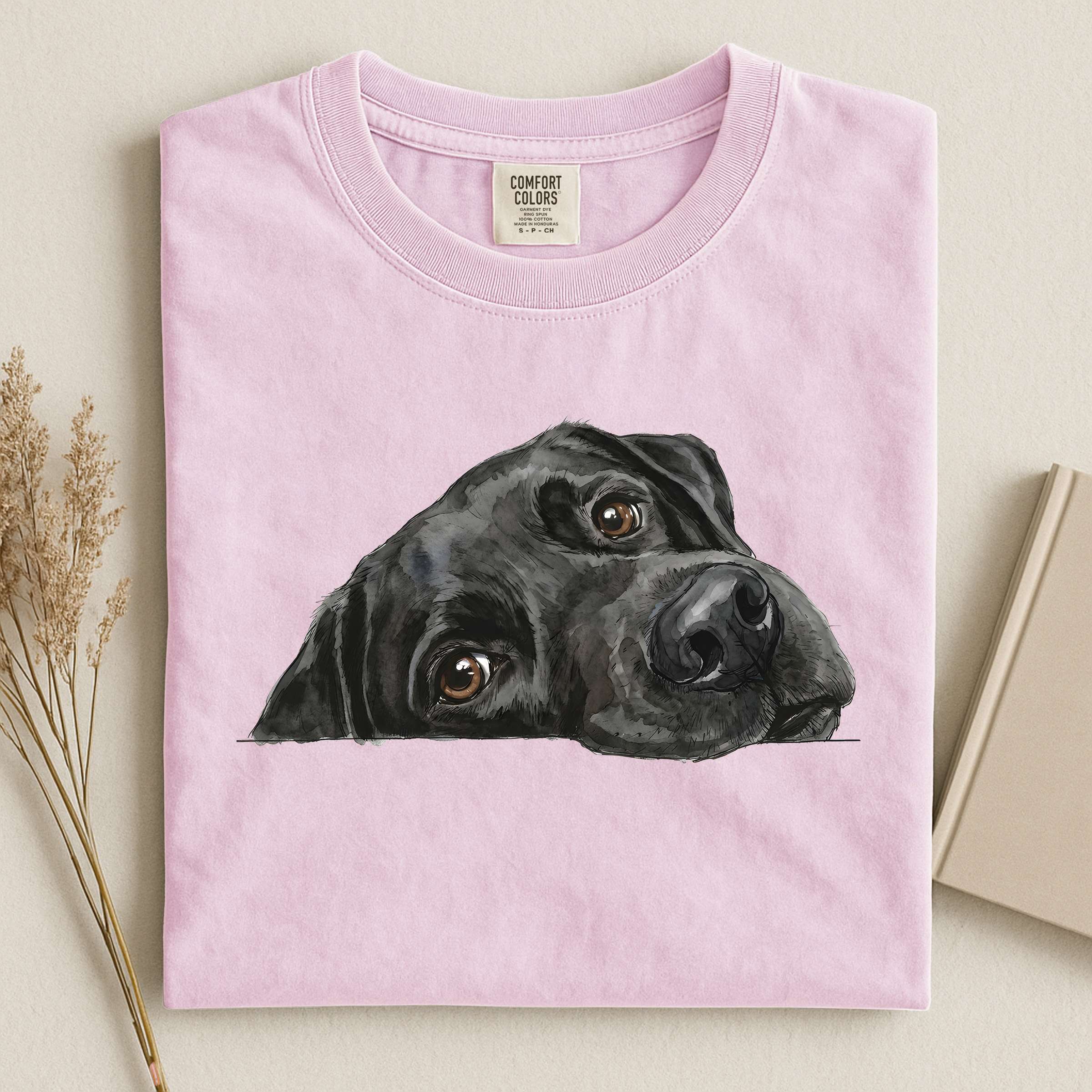 Black Labrador Face Comfort T-shirt