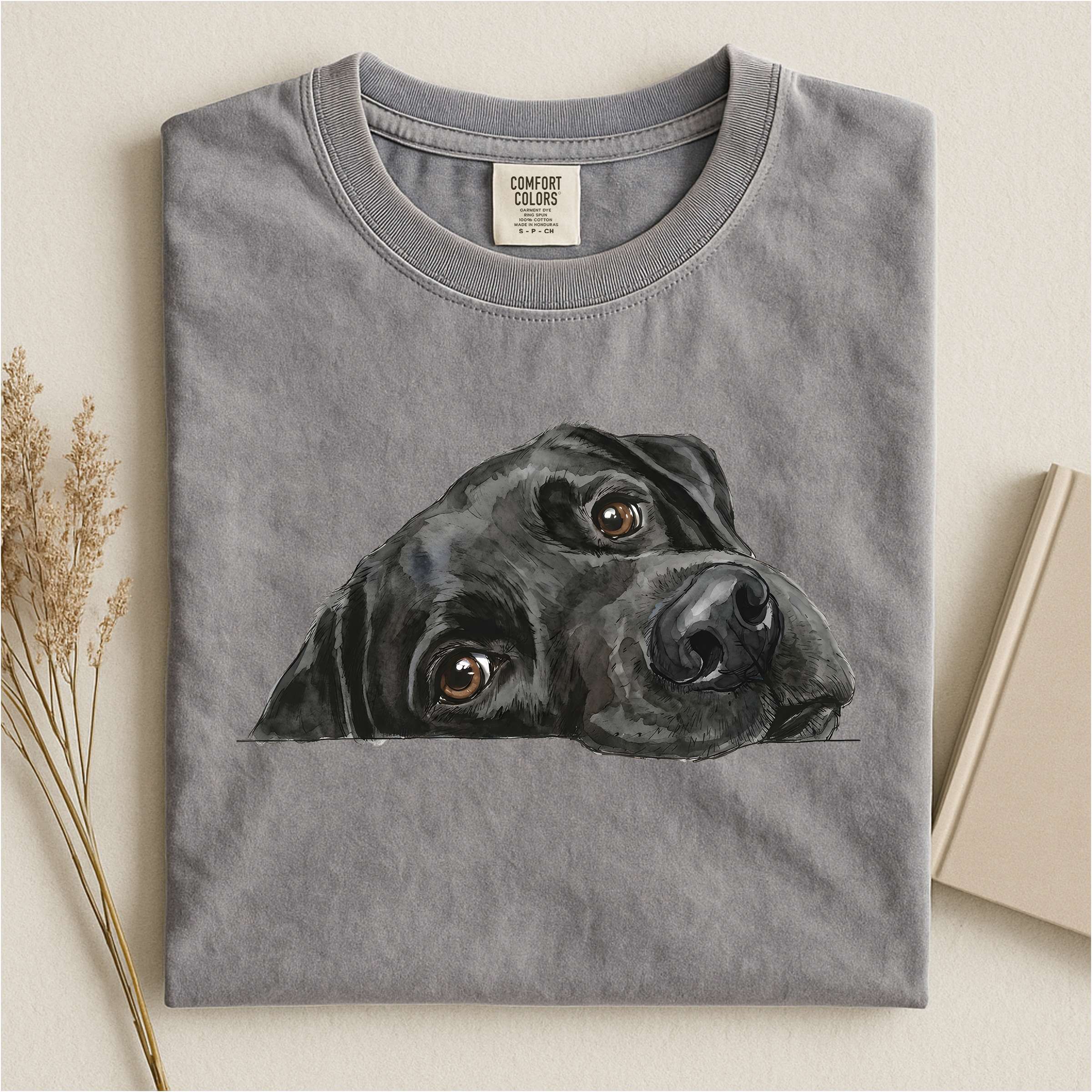 Black Labrador Face Comfort T-shirt