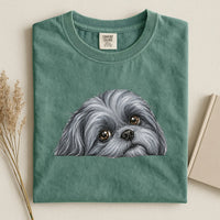 Blue Shih Tzu Face Comfort Color Unisex T-shirt