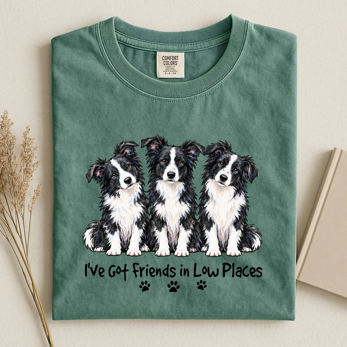 Border Collie - I've Got Friend In Low Places Color Unisex T-shirt