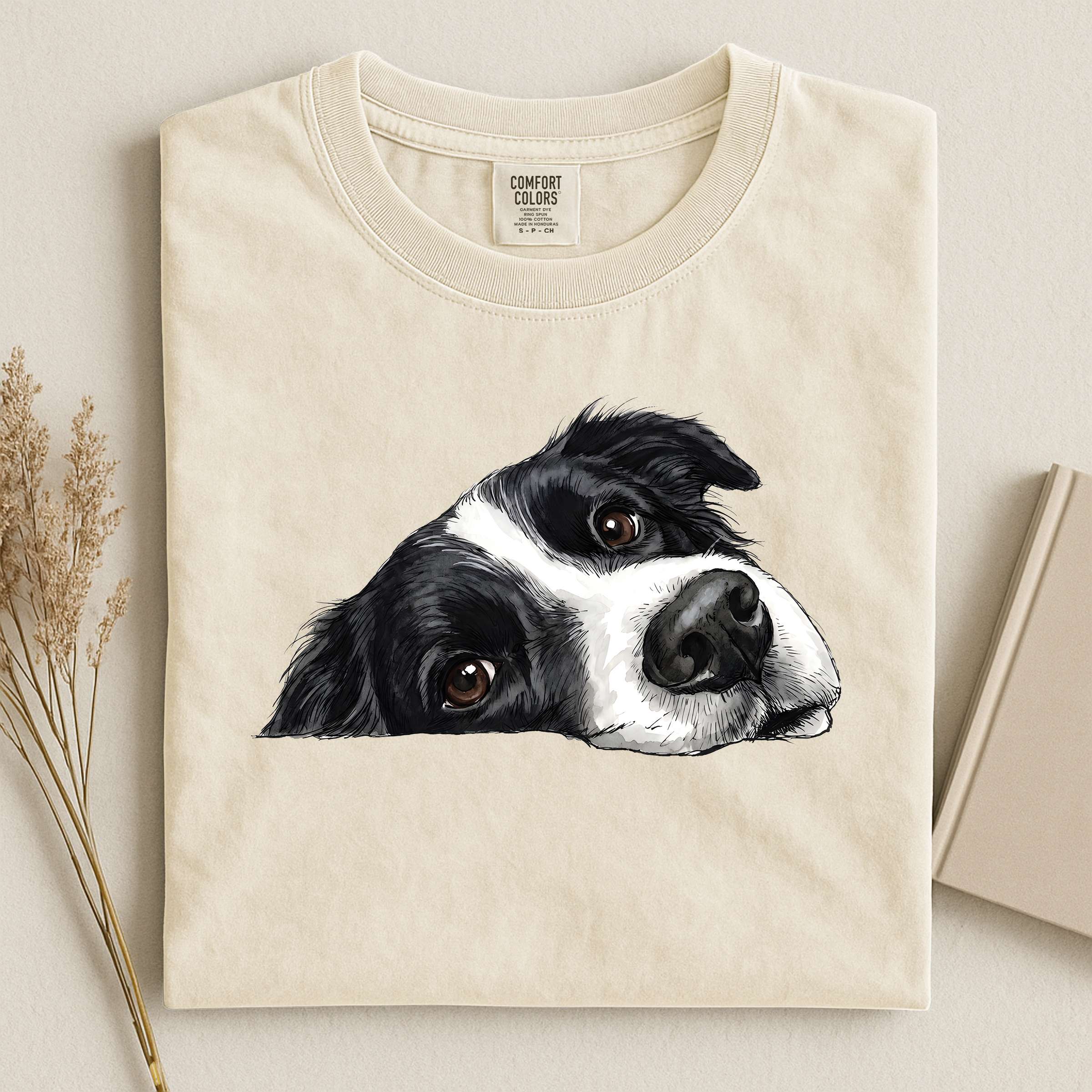 Border Collie Face Comfort T-shirt