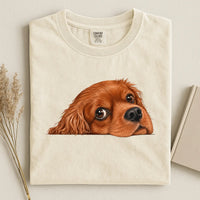 Ruby Cavalier Charles King Spaniel Face Comfort Color T-shirt