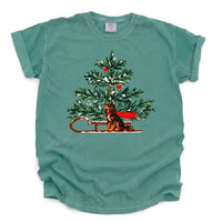 Cavalier King Charles Spaniel On Sleigh Comfort Color Unisex T-shirt