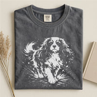 Cavalier King Charles Spaniel Walk Comfort Color Unisex T-shirt