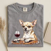 Chihuahua With Wine Comfort Color T-shirt