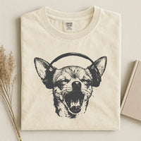 Chihuahua Listen To Music Face Comfort Color T-shirt