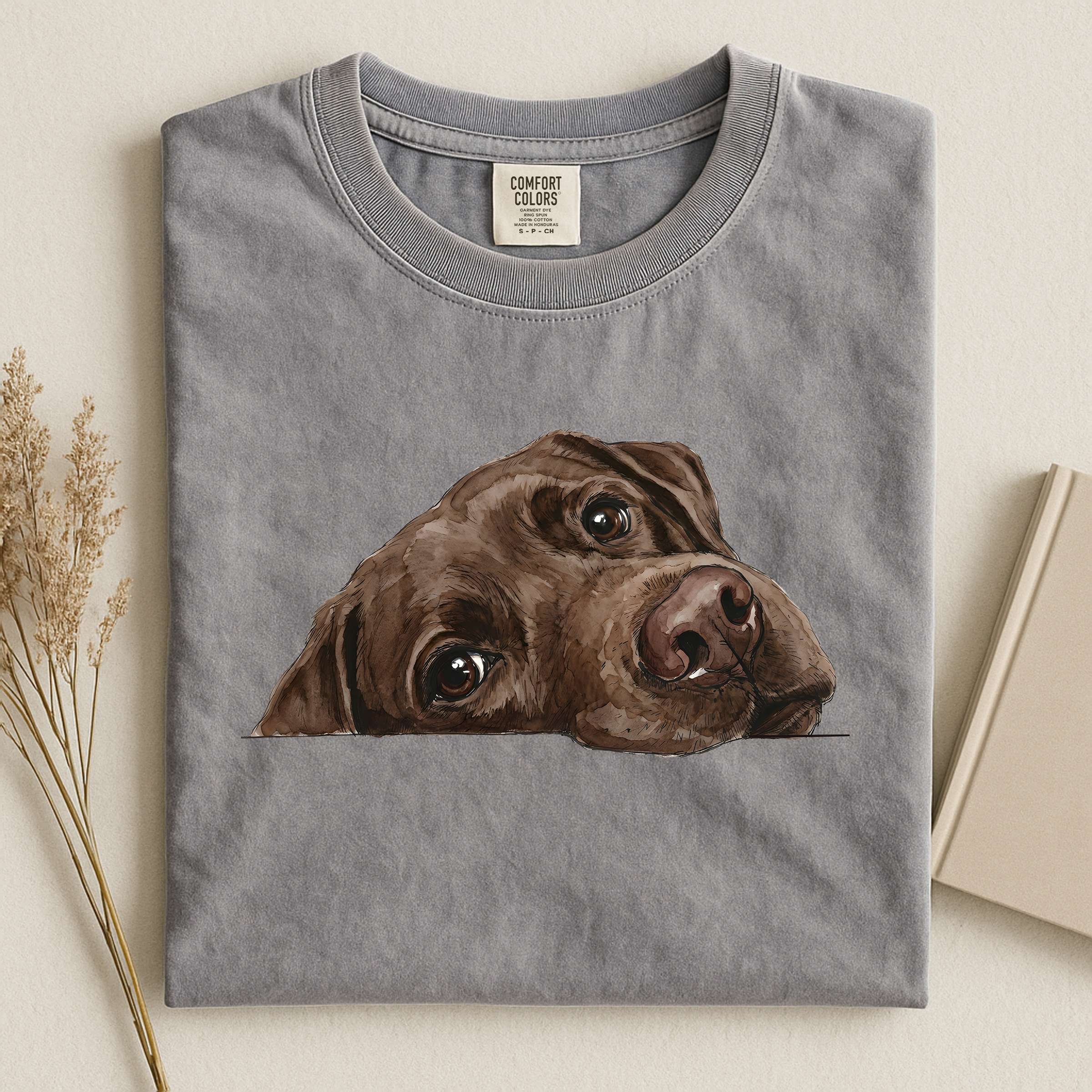 Chocolate Labrador Face Comfort T-shirt