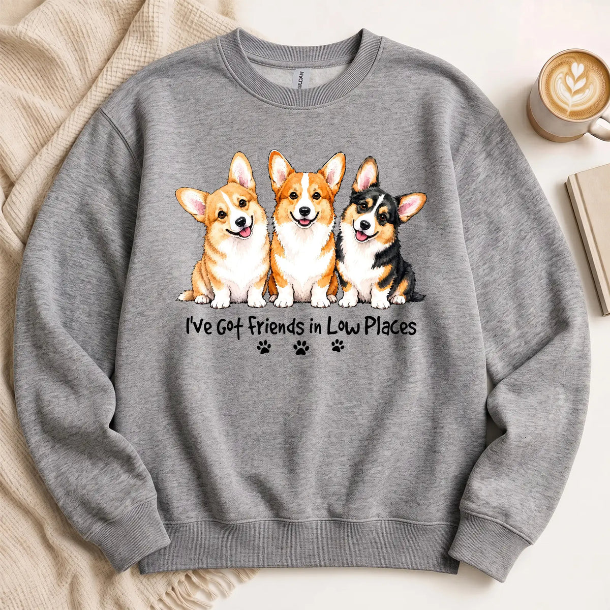 Corgi I've Got Friends In Low Places Unisex Crewneck Sweatshirt
