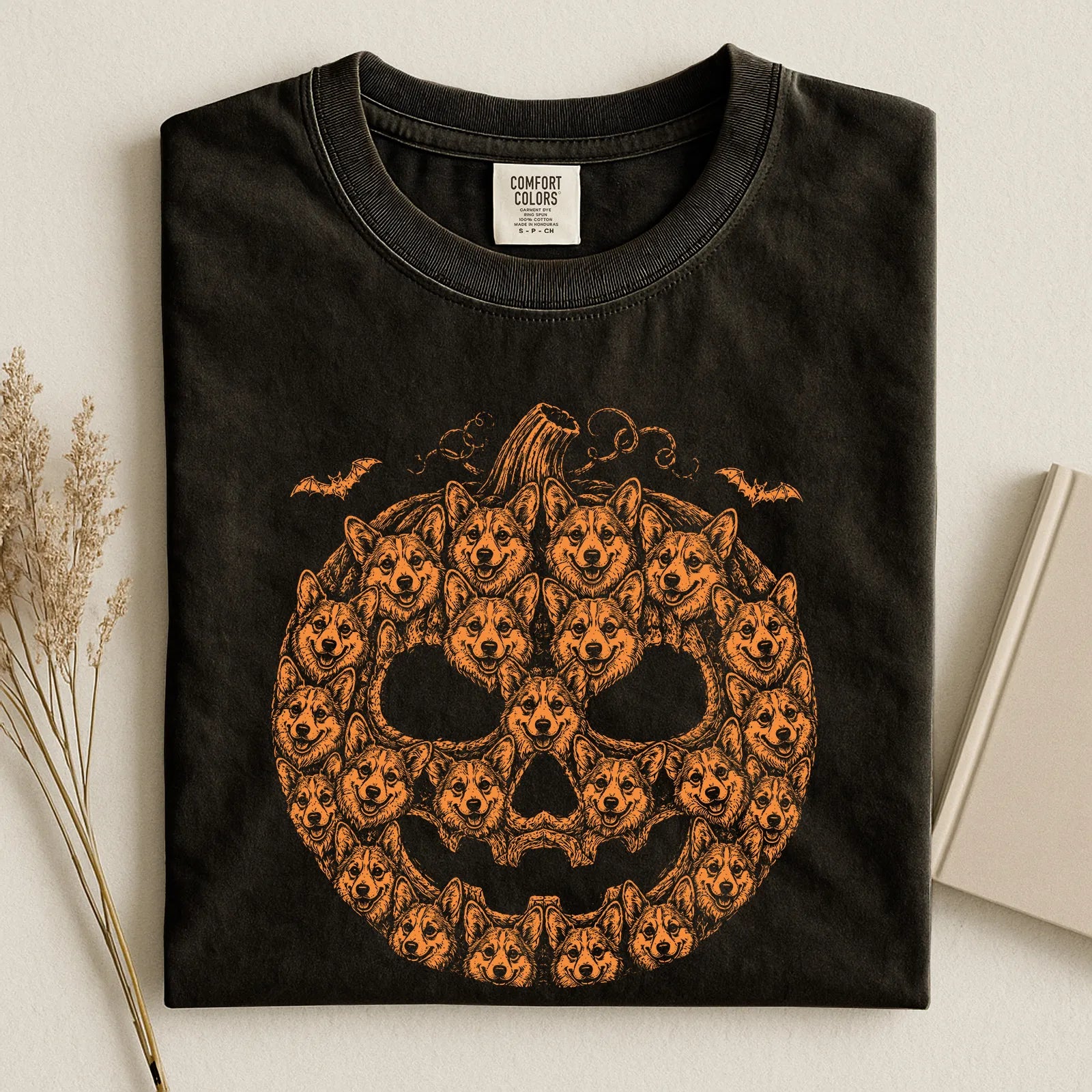 Corgi Pumpkin Comfort Color Unisex T-shirt