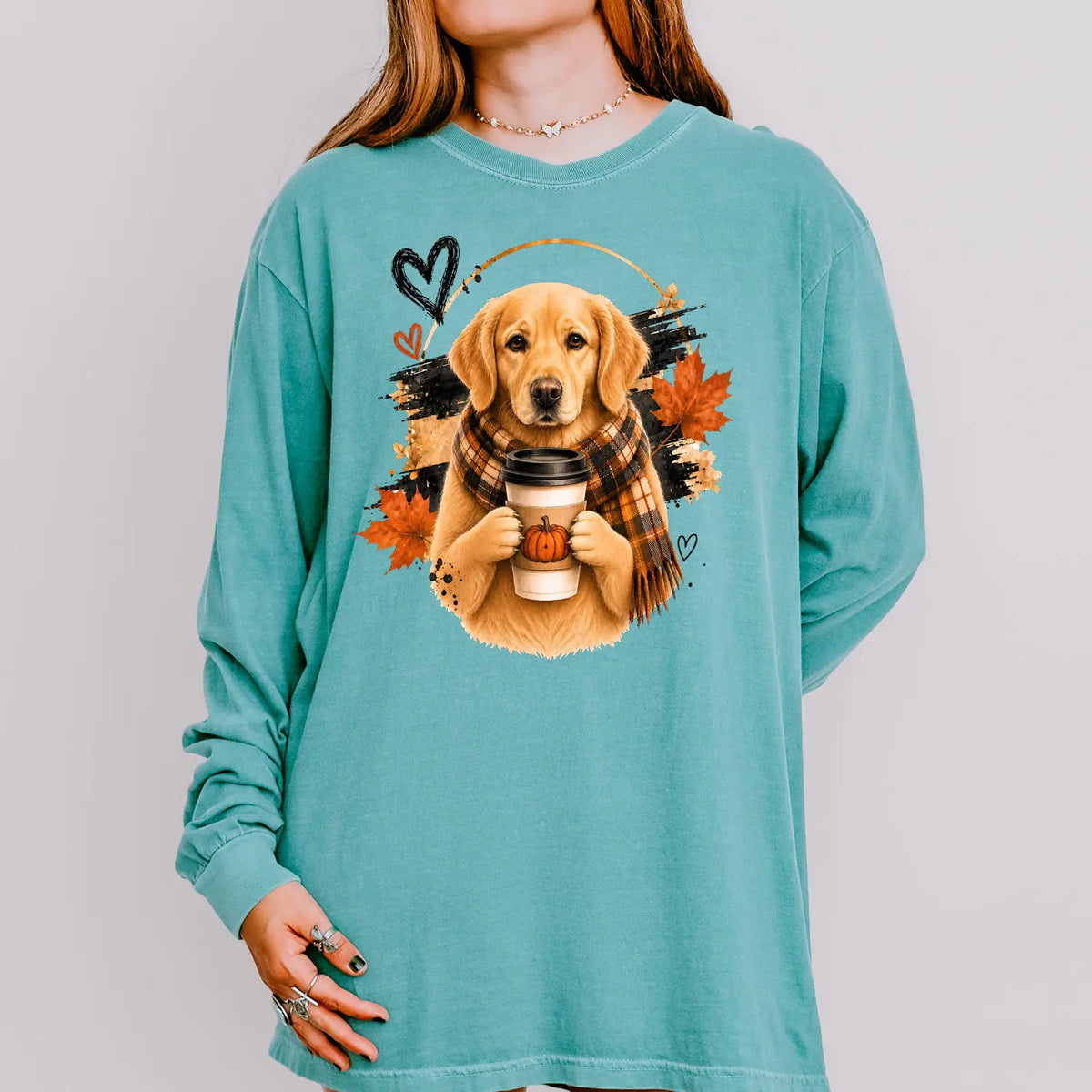 Cozy Golden Retriever Comfort Color Unisex Long Sleeve T-shirt
