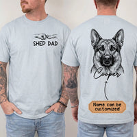Custom Name German Shepherd Dad Comfort Color T-shirt