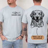 Custom Name Golden Retriever Dad Comfort Color T-shirt.