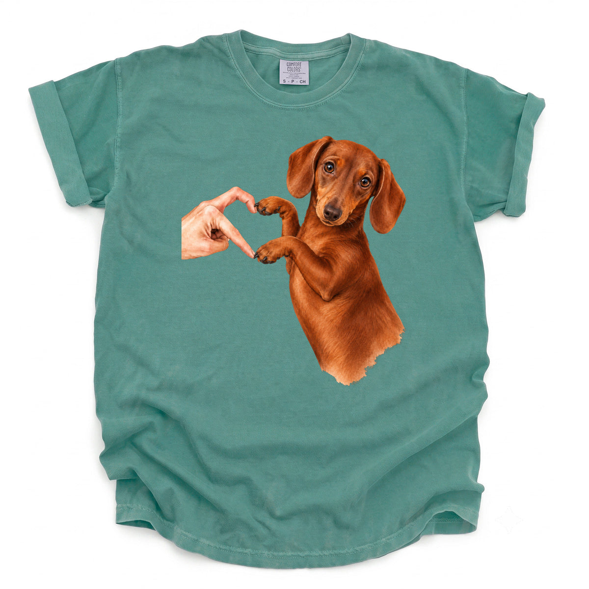 Dachshund Heart To Paw Comfort Color Unisex T-shirt