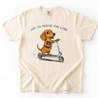 Dachshund Off To Praise Comfort Color T-shirt