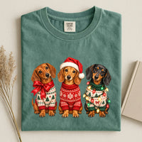 Dachshund Xmas Comfort Color Unisex T-shirt