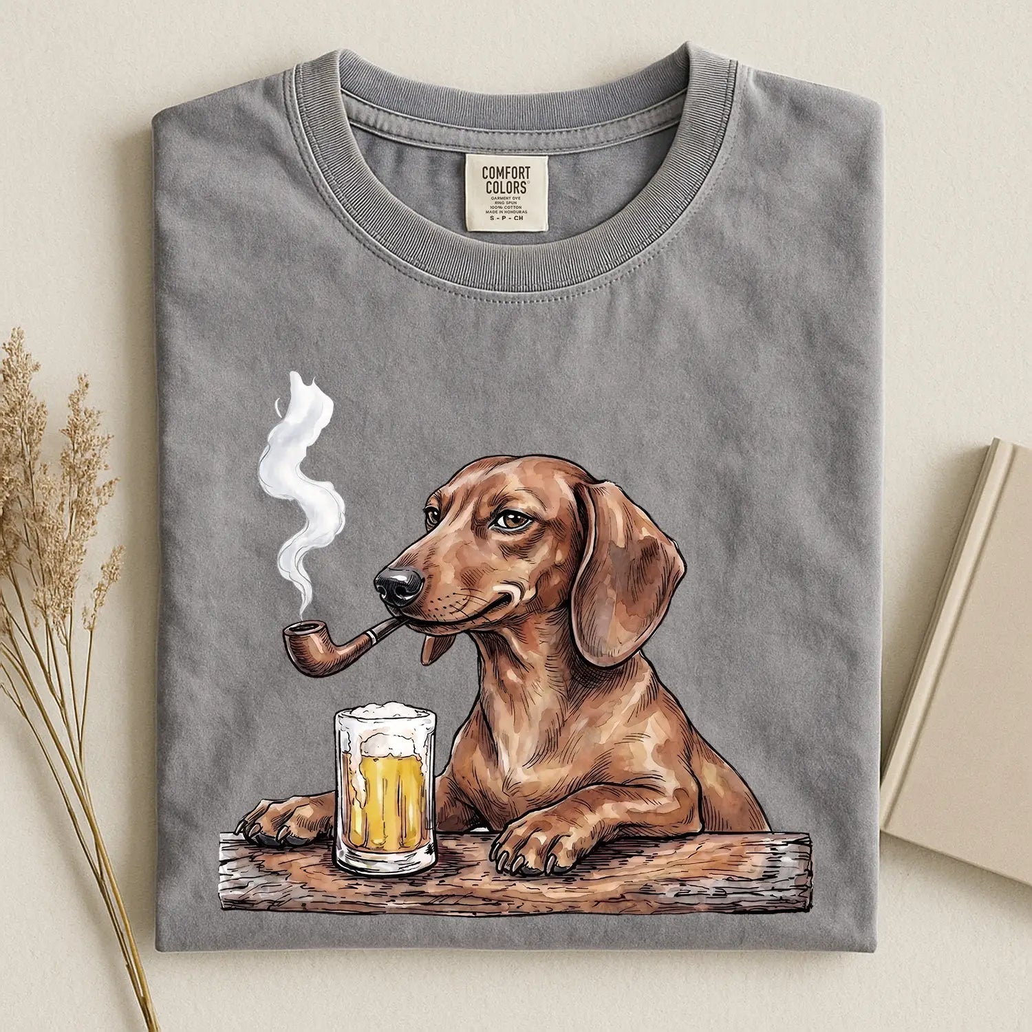 Dachshund With Beer Comfort Color T-shirt