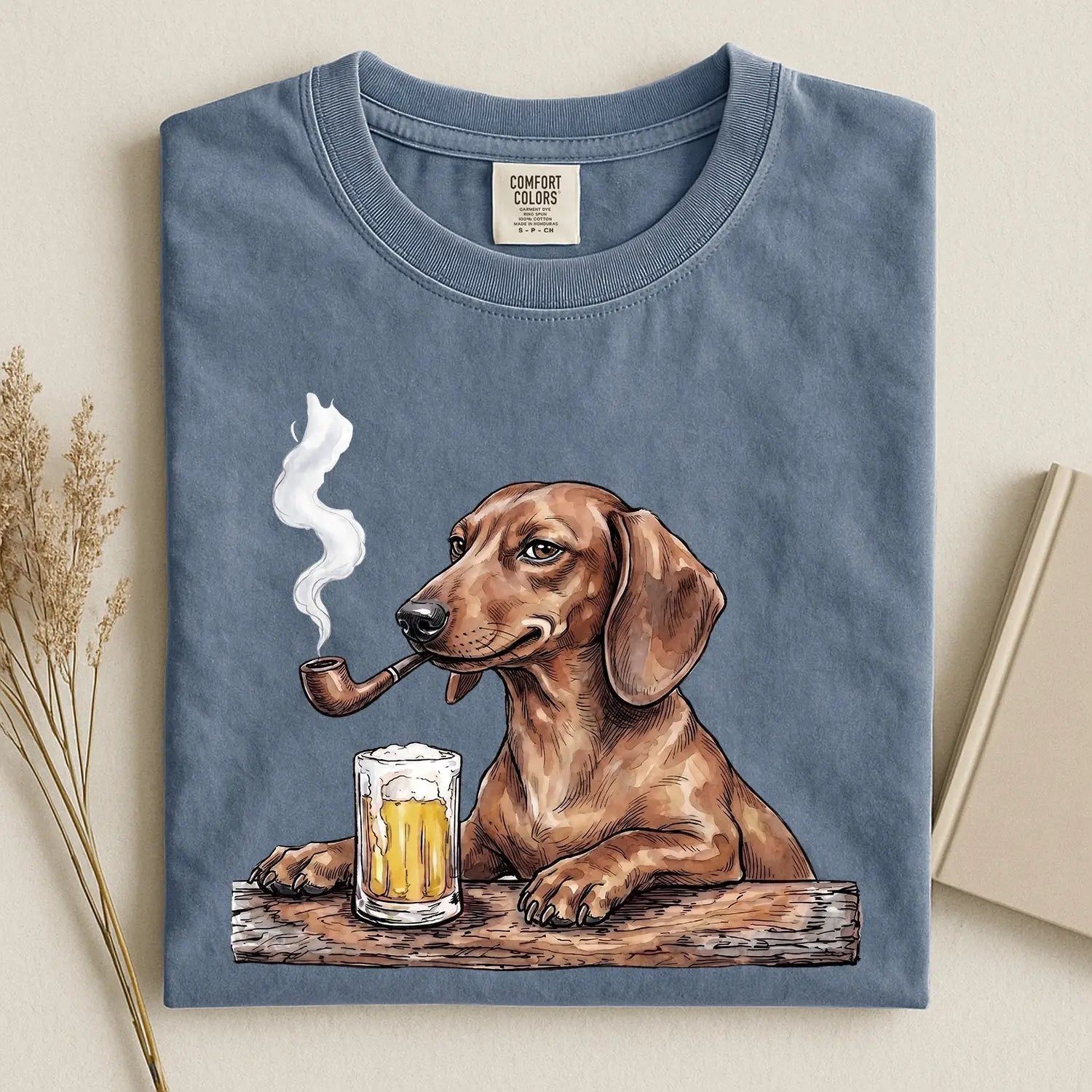Dachshund With Beer Comfort Color T-shirt