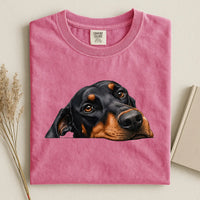 Doberman Pinscher Face Comfort Color T-shirt 2